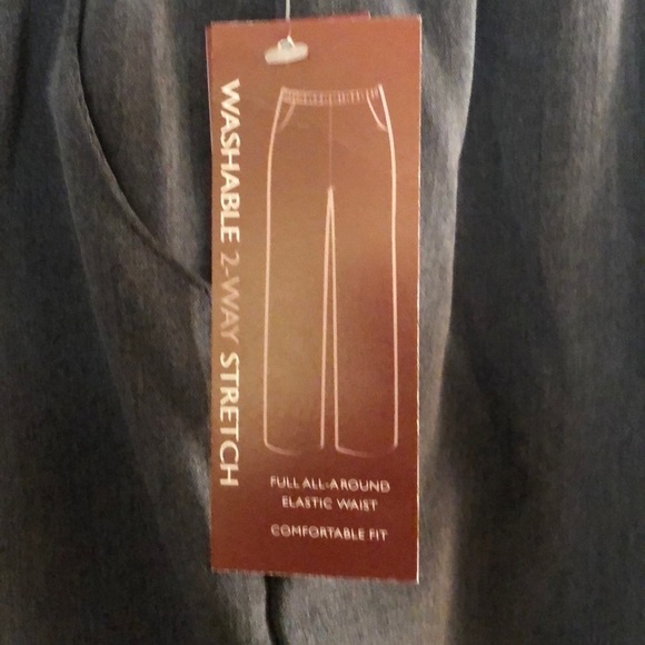 JM Collection Grey pull up trousers. - Picture 3 of 6